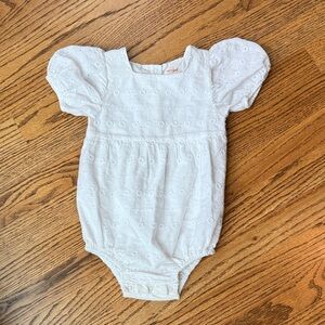 Cat & Jack- White Eyelet Baby Romper, 100% Cotton, 24M